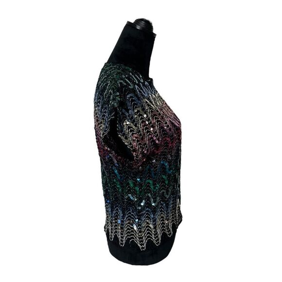 Vintage 70’s Rainbow Sequin Disco Top Size Small - Picture 6 of 14